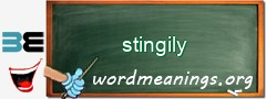 WordMeaning blackboard for stingily